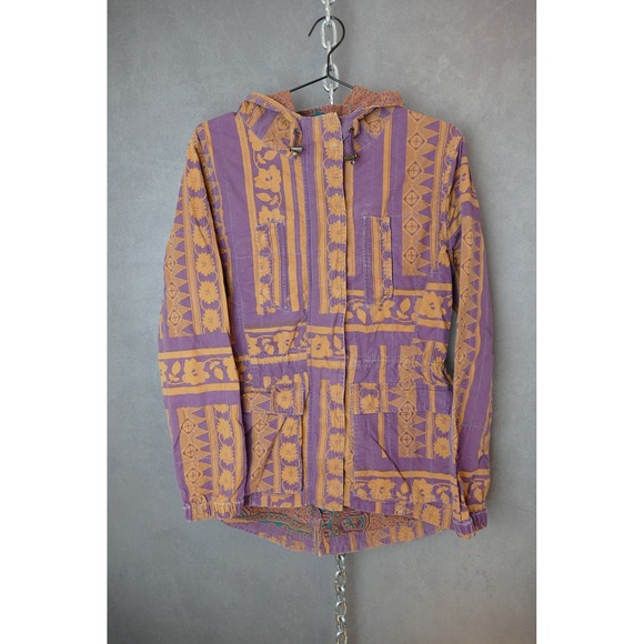Gramicci‎ Hooded Floral Print Anorak Jacket Womens Medium Vintage Style